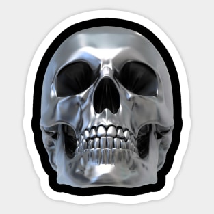 Chrome Skull Sticker